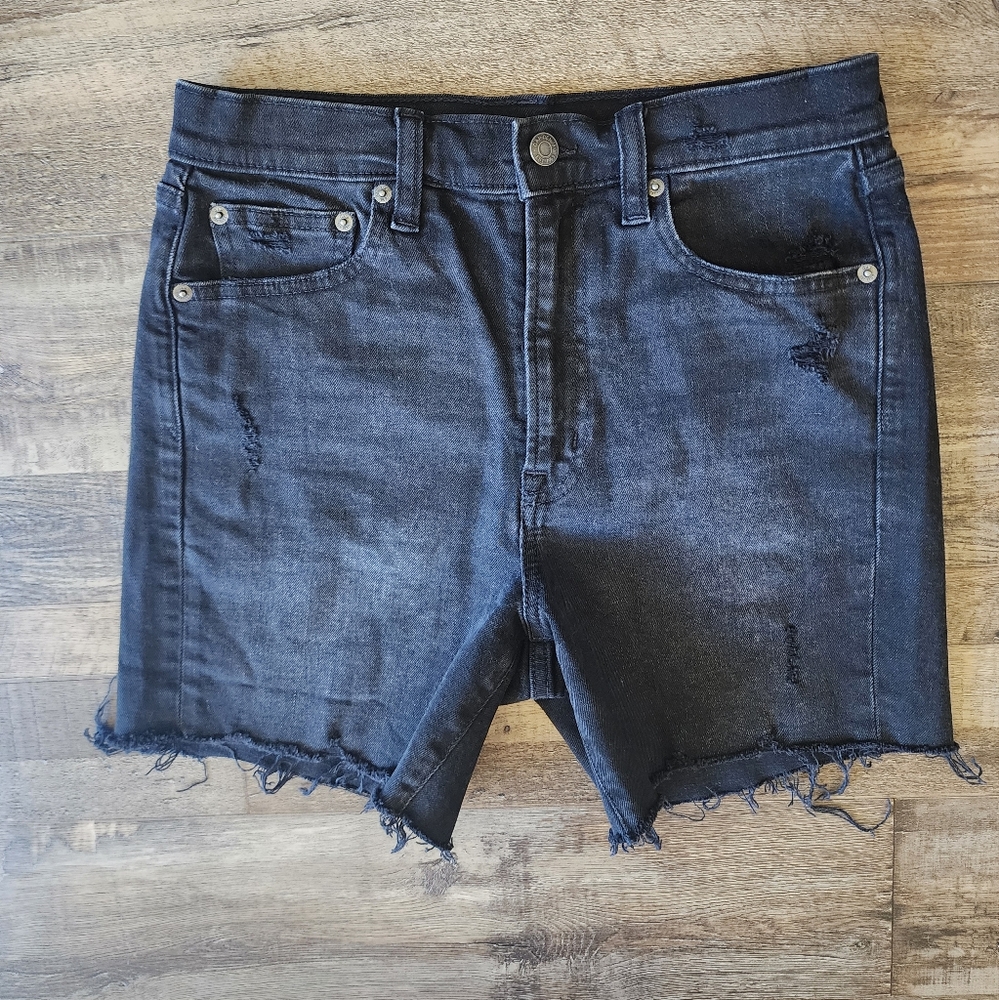 Gap Denim 4 inch high rise shorts, 28/6 tall, dark gray cut off style
